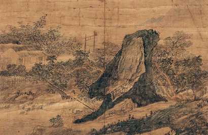 佚名 渔父晚归图 立轴